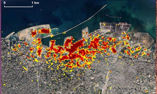 Beyrut'taki patlamanın uydu görüntüsü yayınlandı