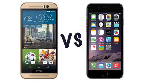 HTC One M9 ve iPhone 6 karşı karşıya