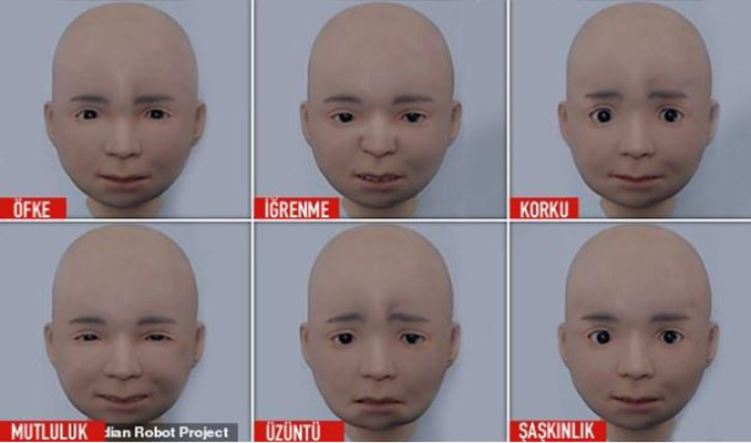 Yüz ifadelerini başarıyla taklit edebilen çocuk robot geliştirildi
